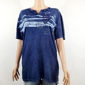 Desigual Women's Stylish Blue T-Shirt Sz L